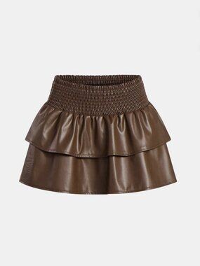 NWT No Boundaries Brown Faux Leather Mini Skirt Size S